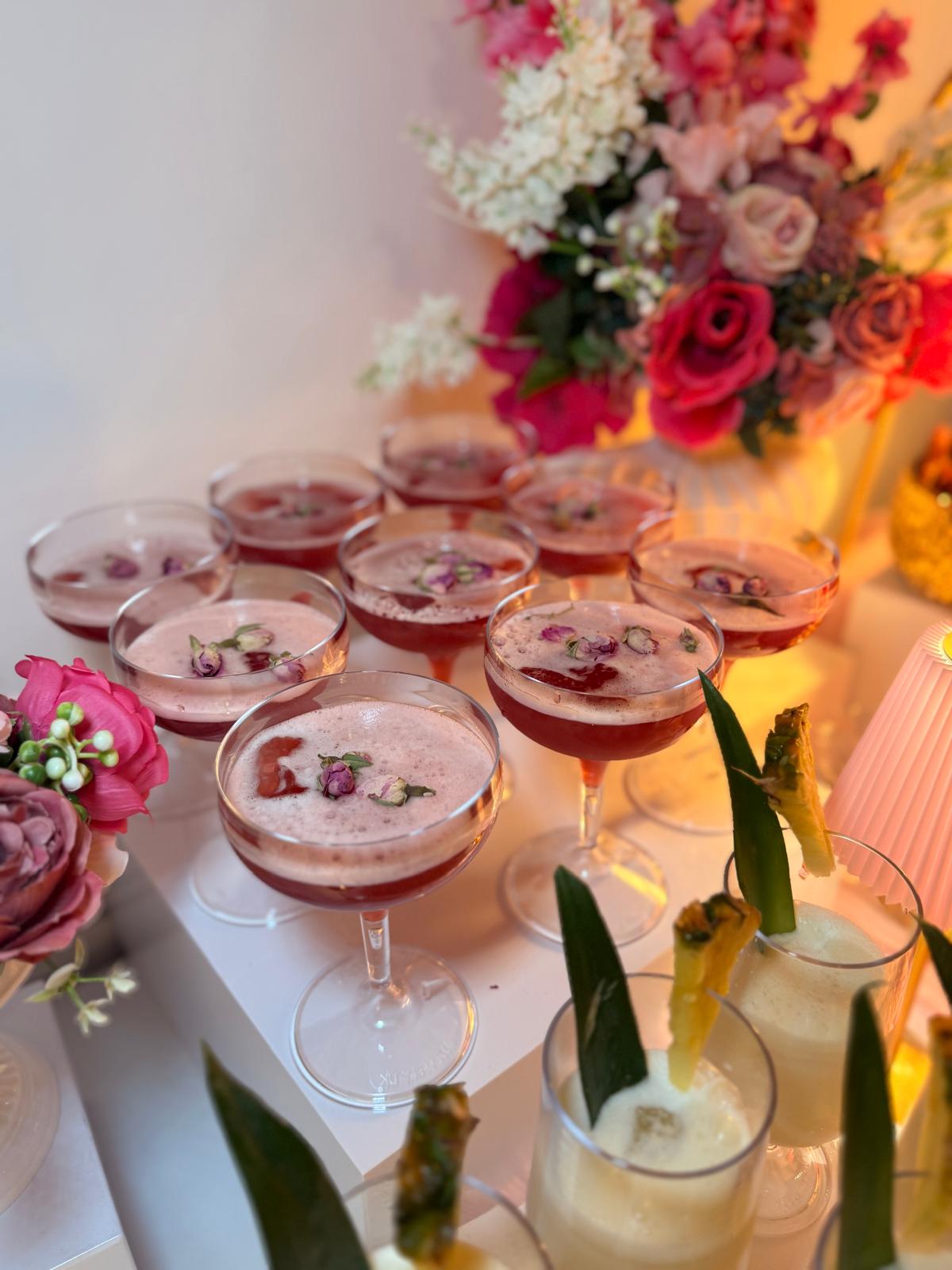 Traditional drinks display at a Ghanaian engagement ceremony in London